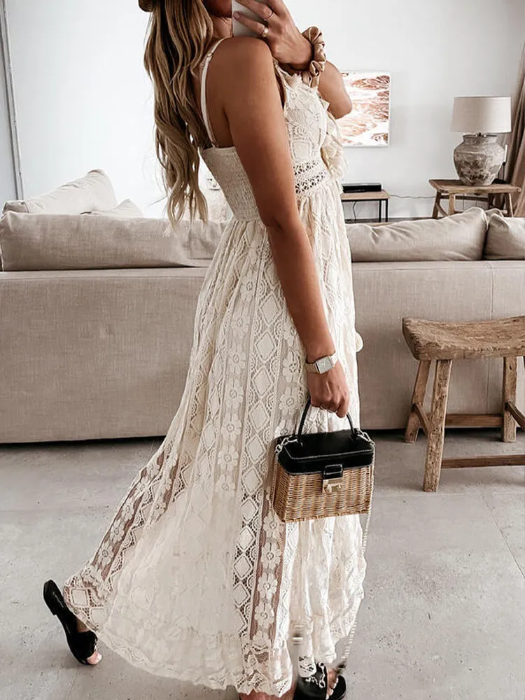 Boho Spirit White Maxi Dress