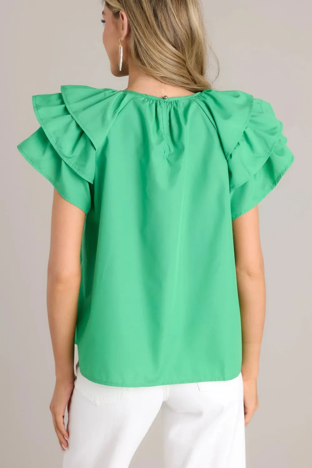 EVERYDAY RADIANCE HOT PINK RUFFLE SLEEVE TOP