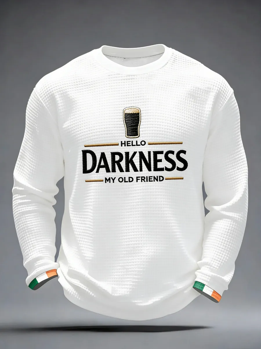 Men's Hello Darkness My Old Friend Waffle Long Sleeve Top