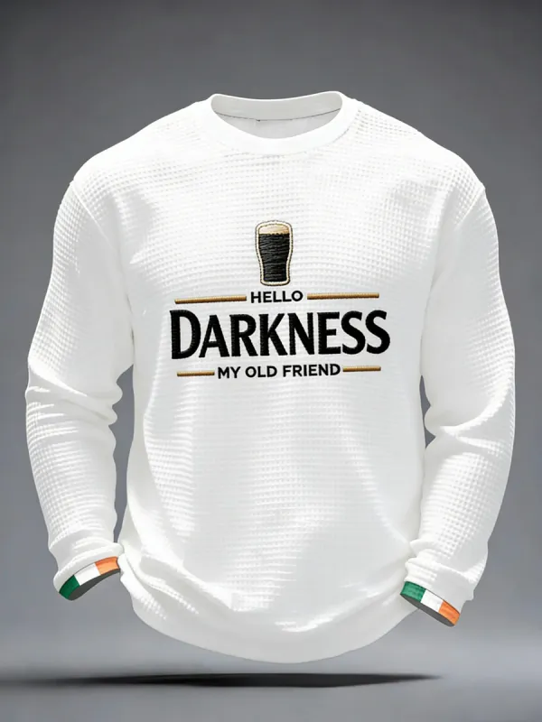 Men's Hello Darkness My Old Friend Waffle Long Sleeve Top