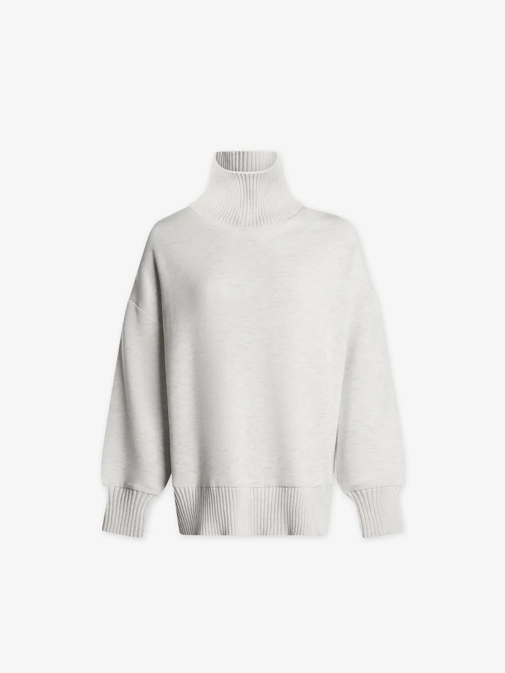 Elegant Turtleneck Textured Knit Sweatshirt