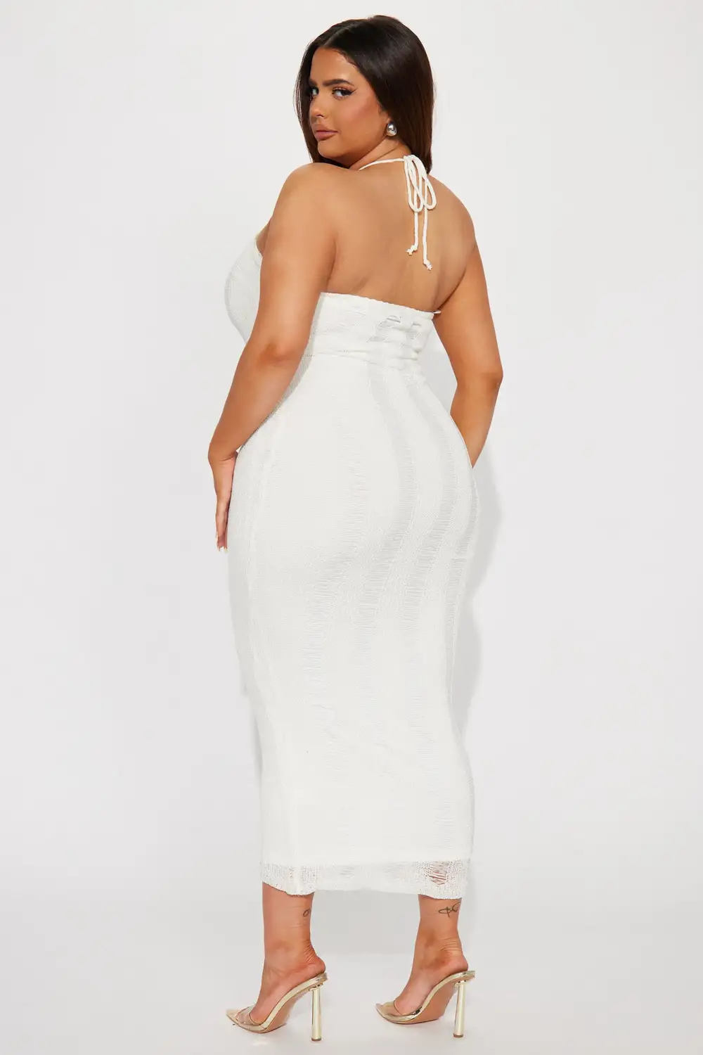 Demi Crochet Maxi Dress - White