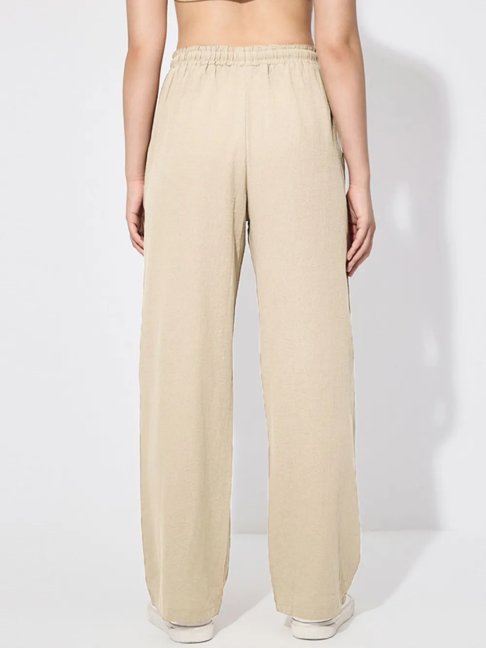 Easygoing Drawstring Wide Leg Pants