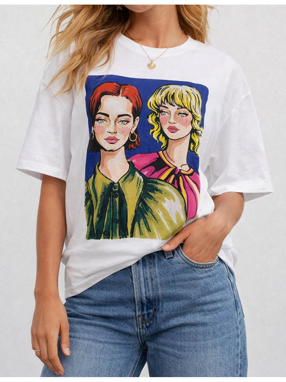 Abstract Pullover Short Sleeves T-shirt
