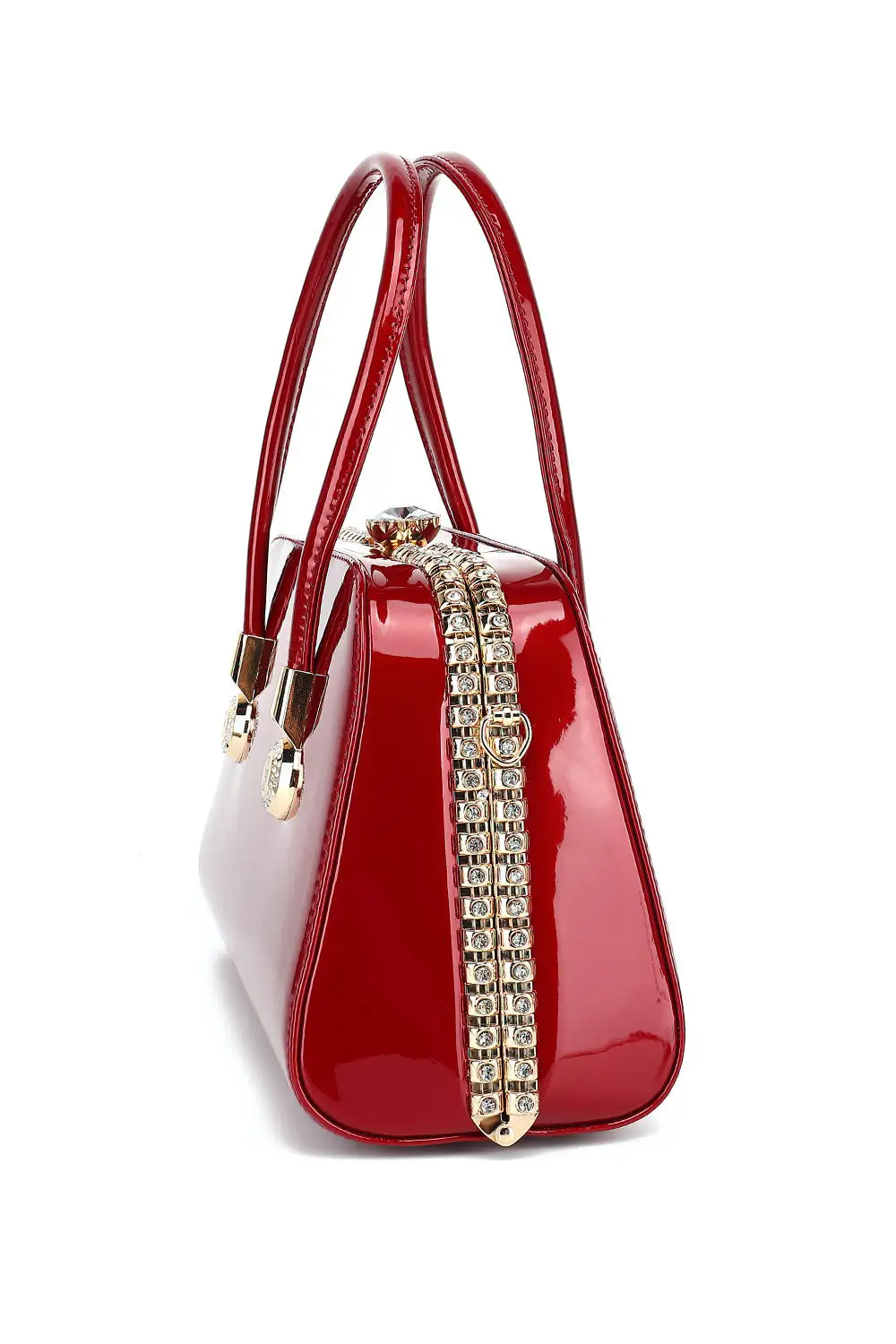 Rhinestone Frame Satchel Bag