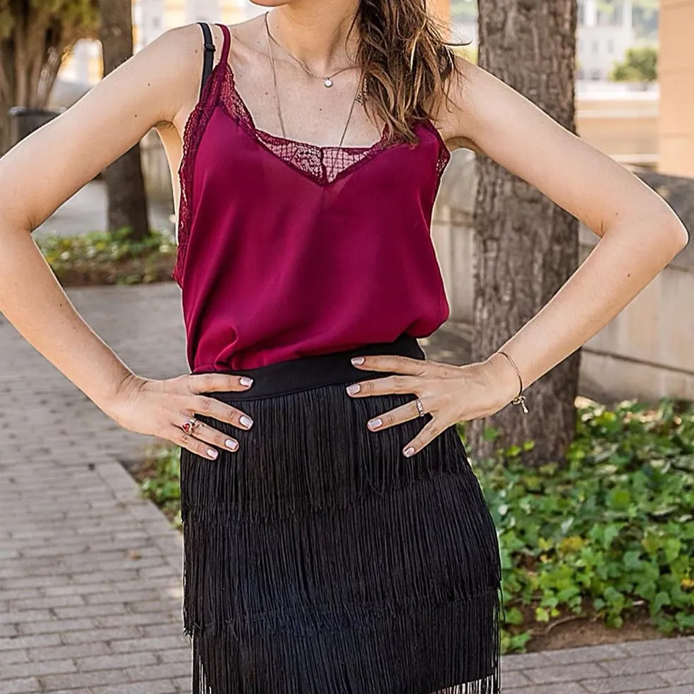 Delicate Balance Lace Cami Tank Top