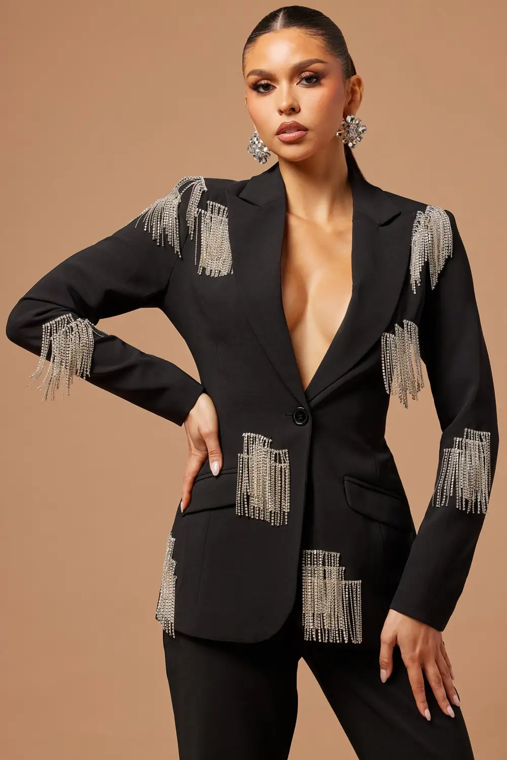 Marissa Pant Suit Set - Black