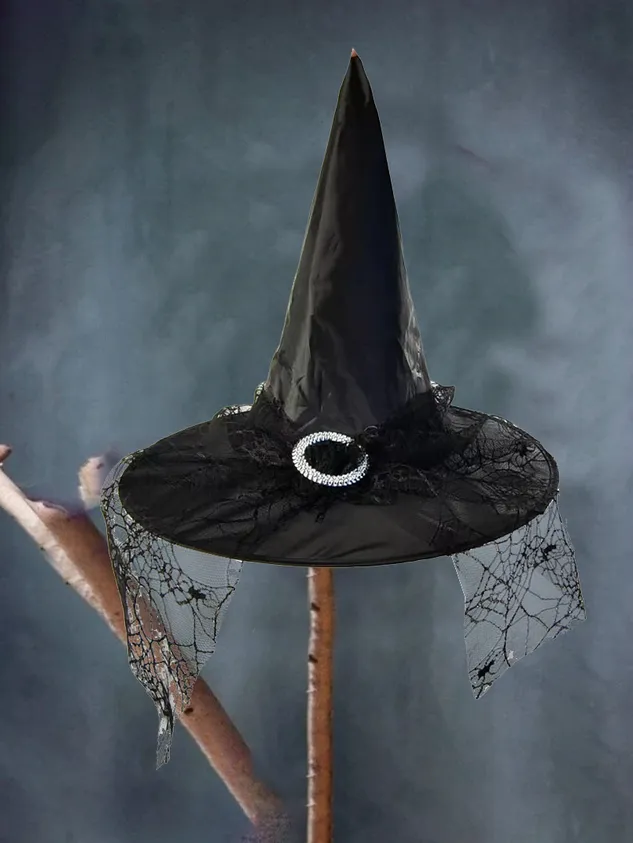 Halloween Lace Mesh Decoration Props Witch Hat