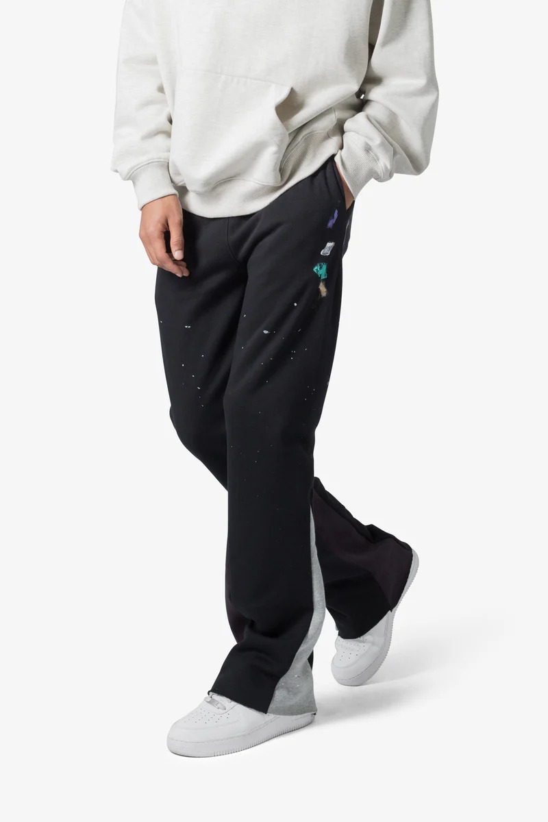 CONTRAST BOOTCUT SWEATPANTS