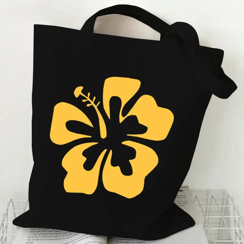 Groovy Retro Graphic Canvas Tote Bag