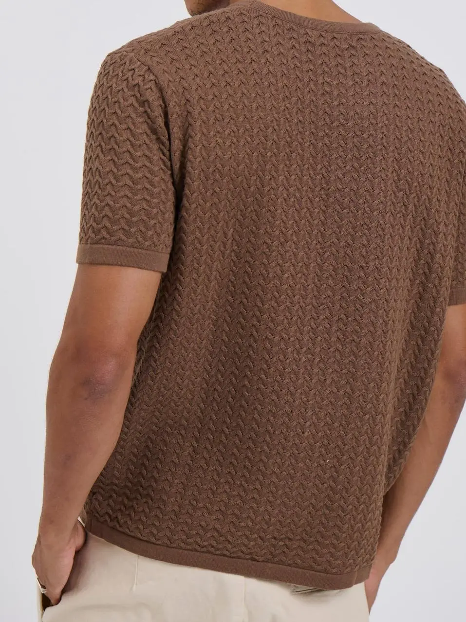 Simple Casual And Daily Silver Knitted Tee