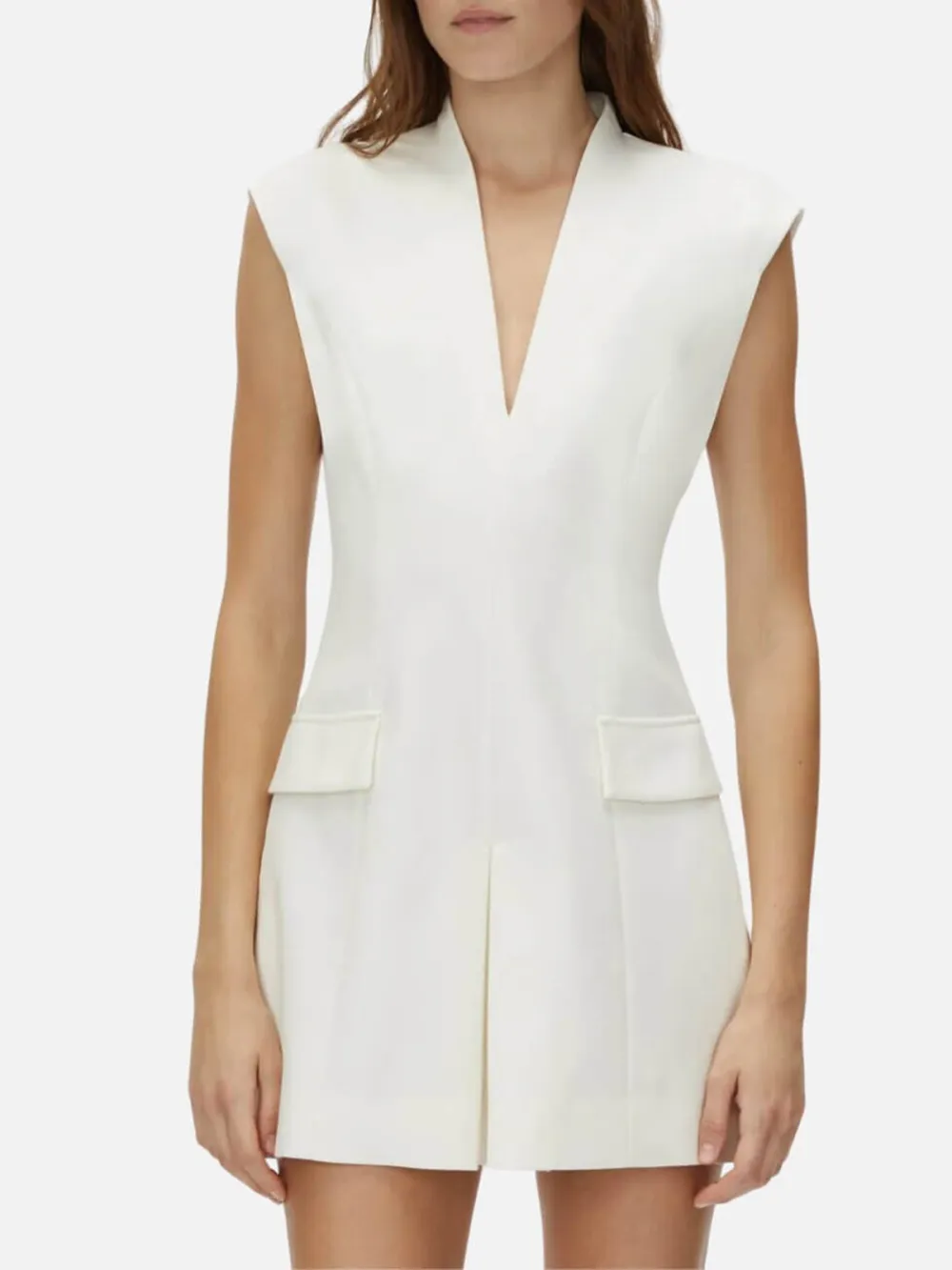 V-Neck Sleeveless Dress with Pockets
