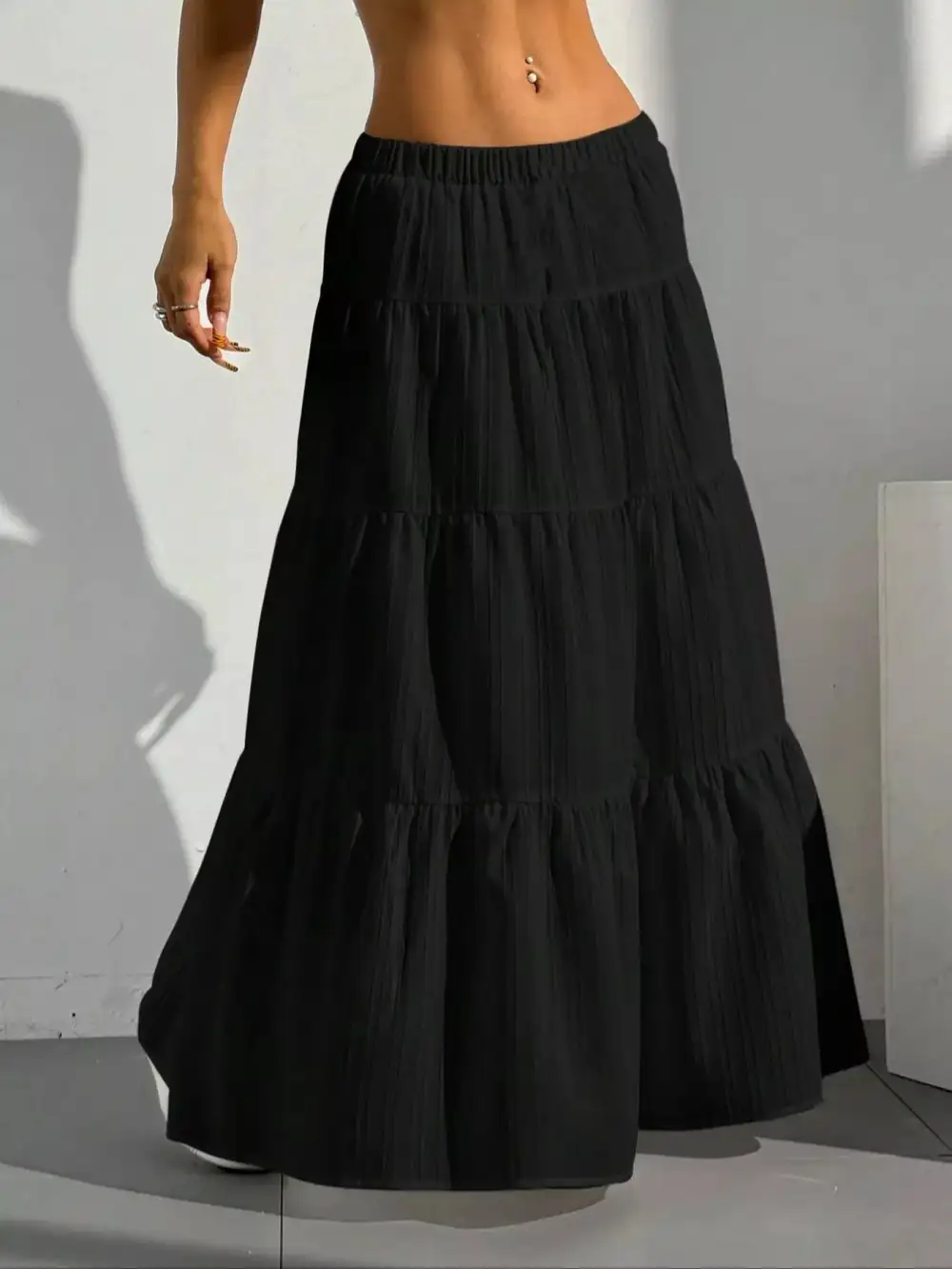 Tiered Flowy Maxi Skirt