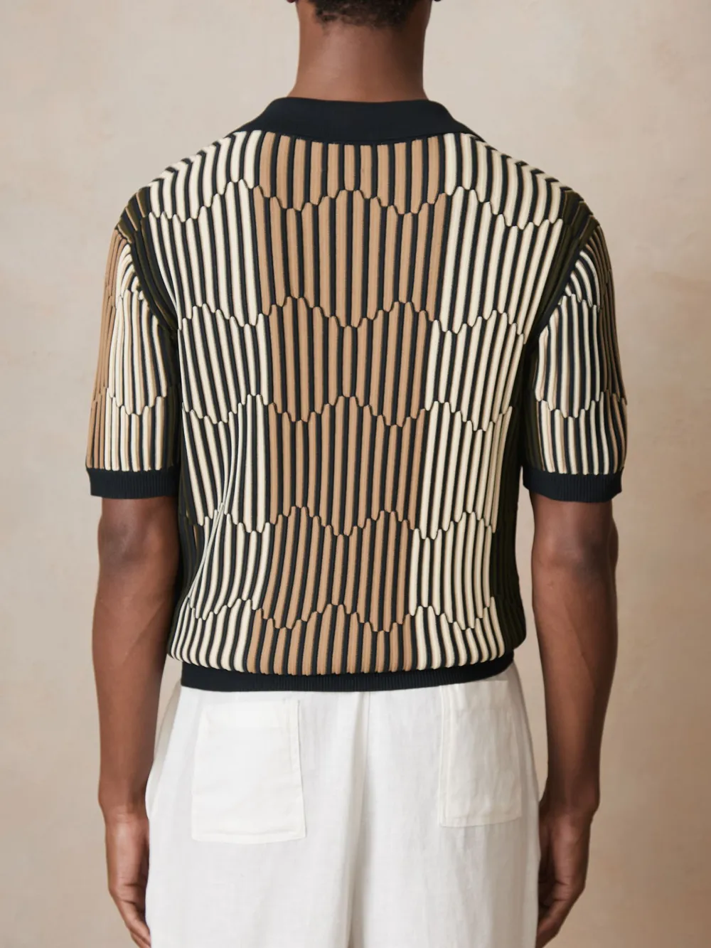 Summer Sea Breeze Texture Striped Short-Sleeved Shirt