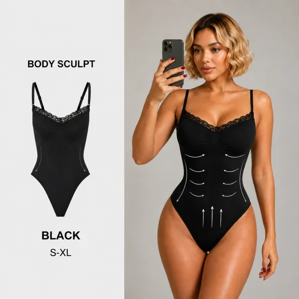 Sexy Lace Bodysuit Shapewear Tummy Control Butt Lifter Body Shaper Slimming Full Body Suit for Women