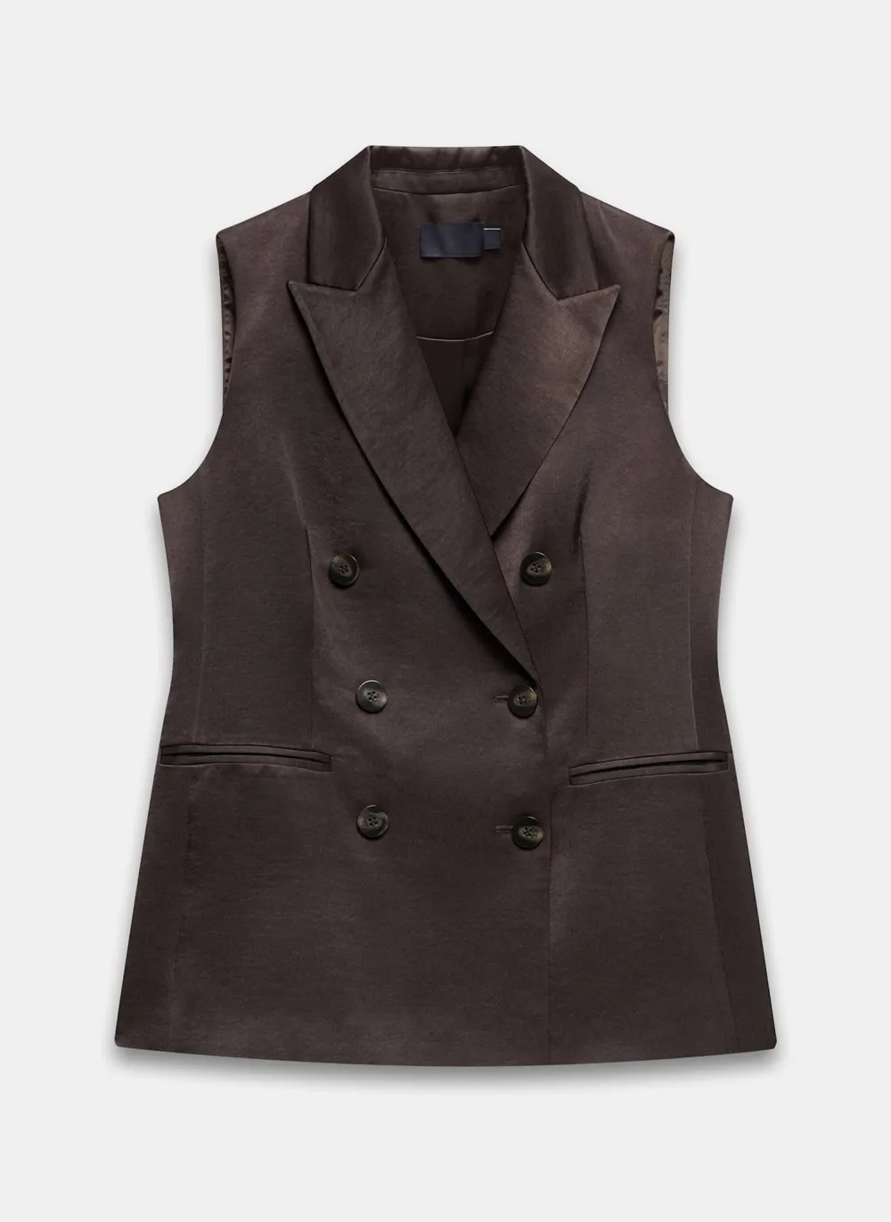 Casual Style Brown Longline Waistcoat