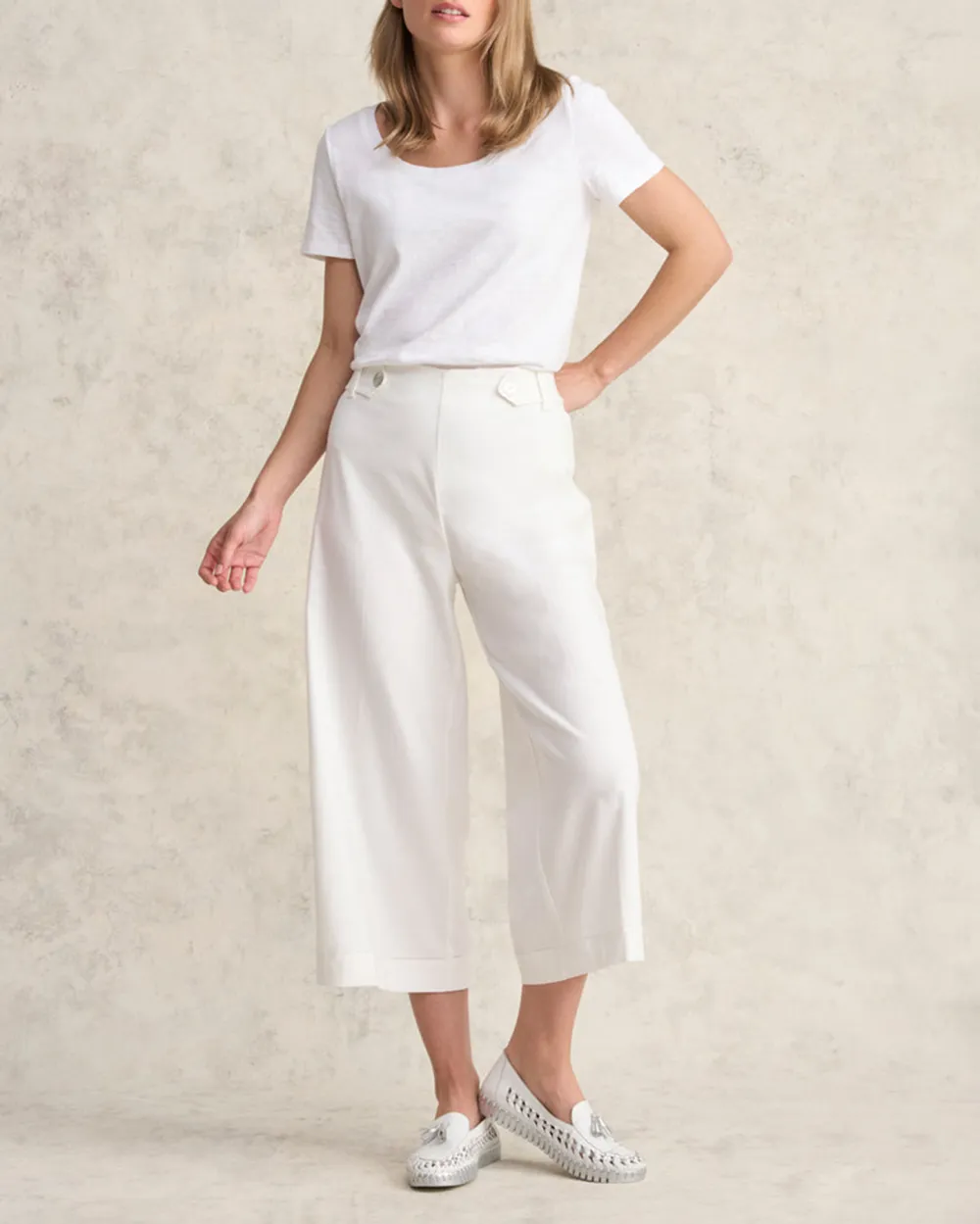 Linen Culotte - White