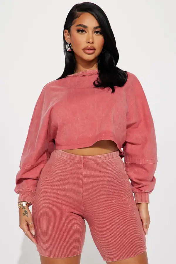 Cecilia Mineral Wash Short Set - Rust