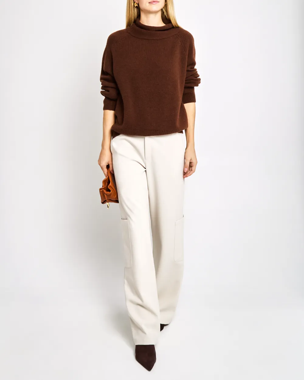 Coffee Chunky Turtleneck Knit Sweater