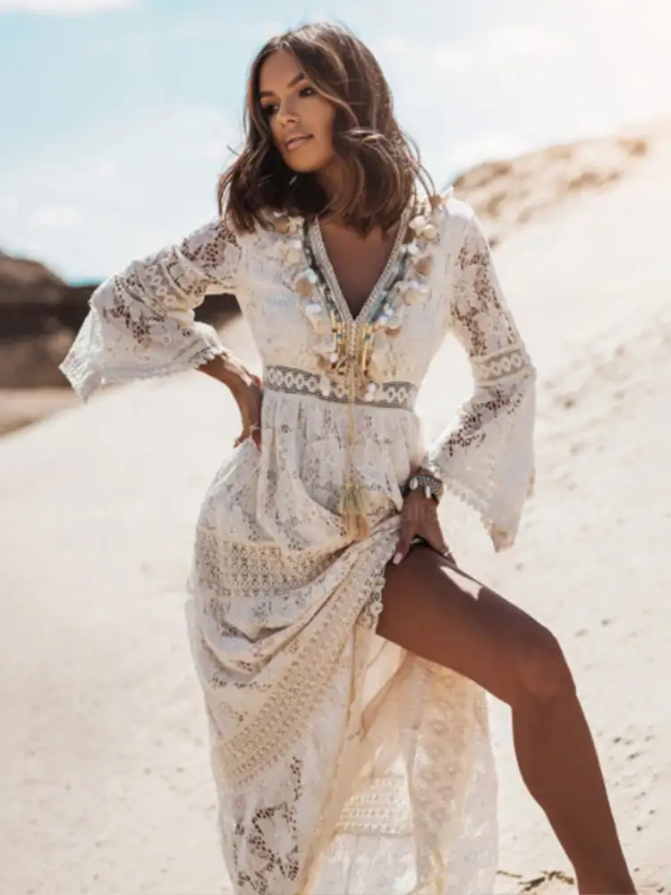 Boho Spirit White Maxi Dress