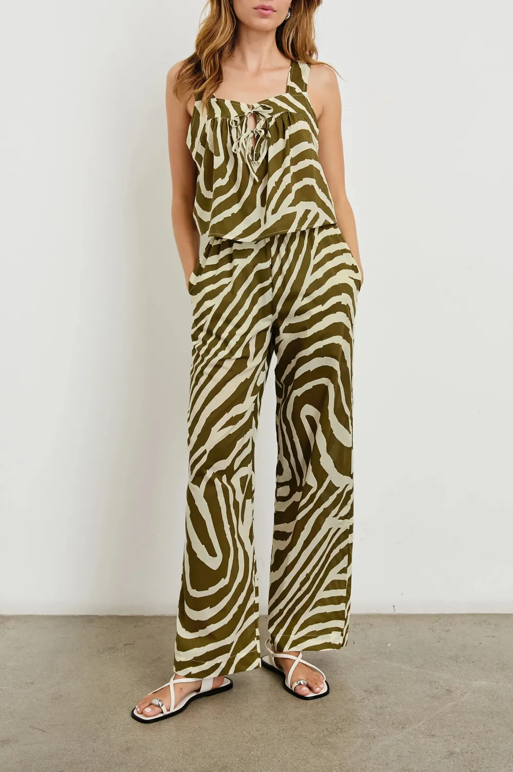 Art Print Square-Necked Top
