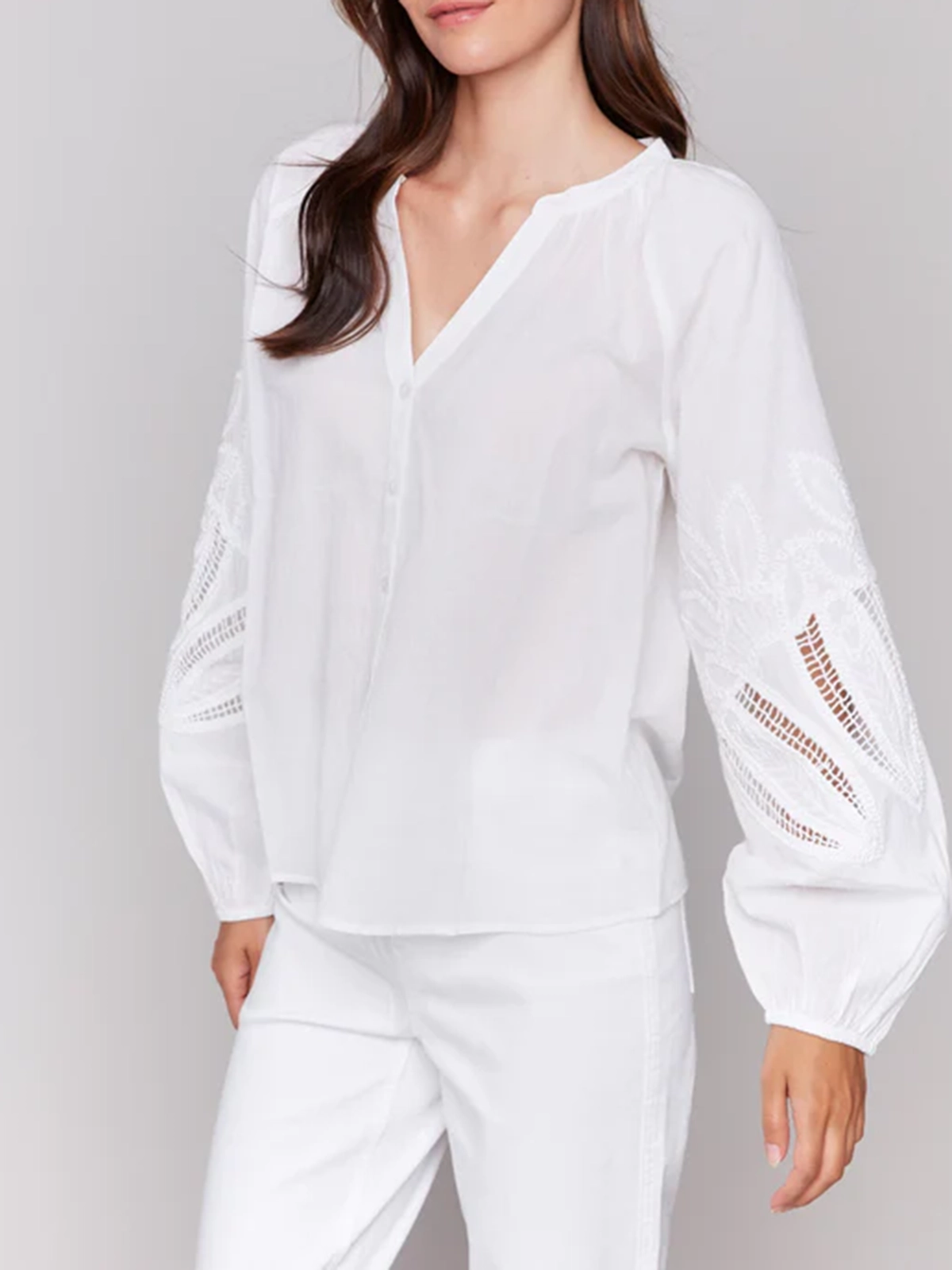 Drape Smooth Cotton Art Cut-Out Shirt
