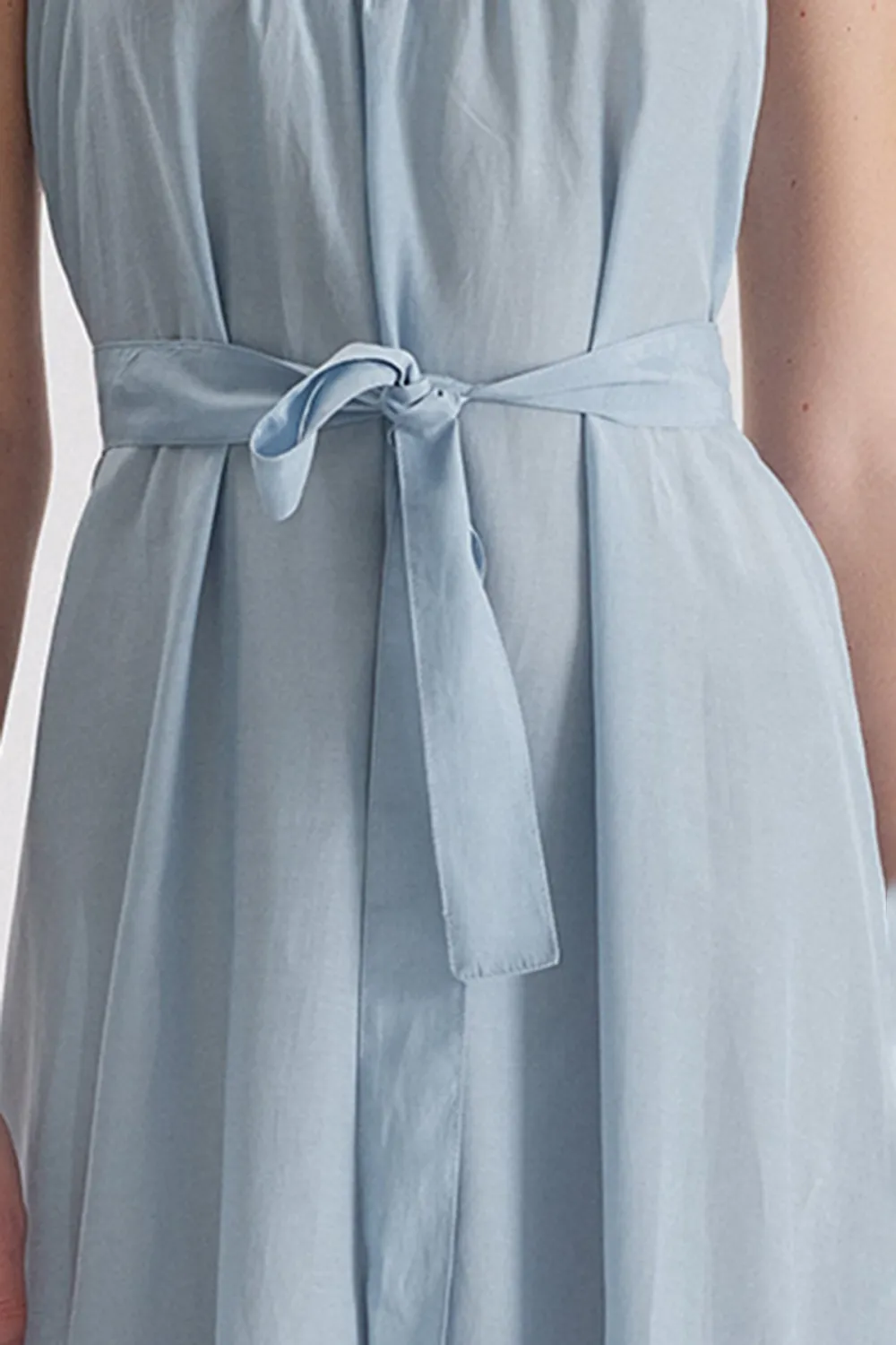 Sleeveless Midi Dress-Blue