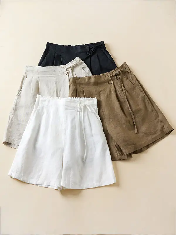 Losse Elasticiteit Effen Kleur Shorts Bodems