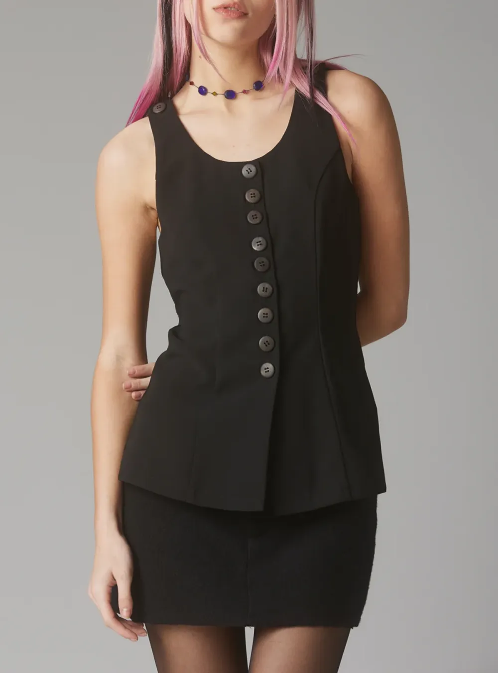 Black Crew Neck Top