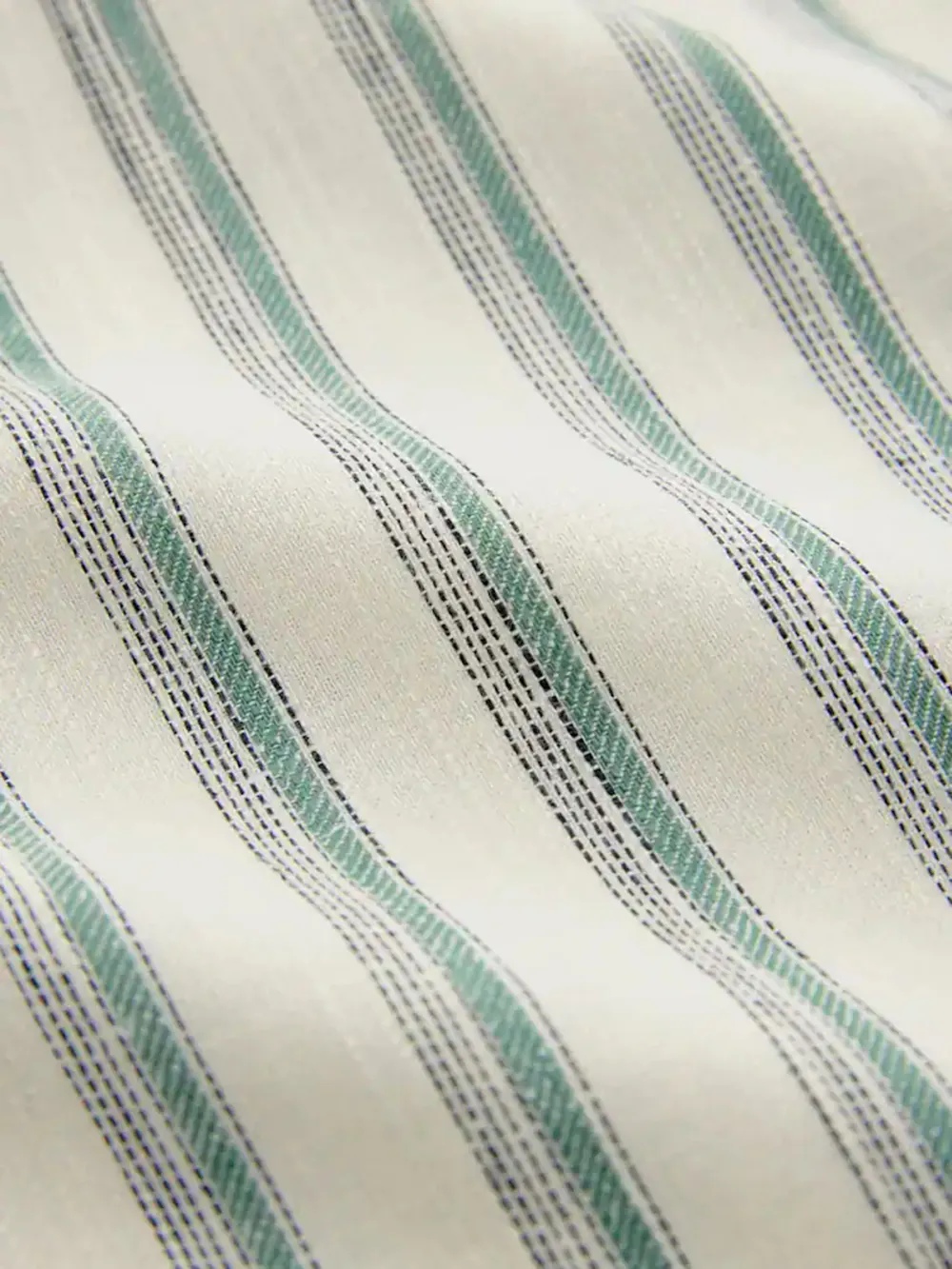 Striped Elastic Wide-Leg Pants With Linen