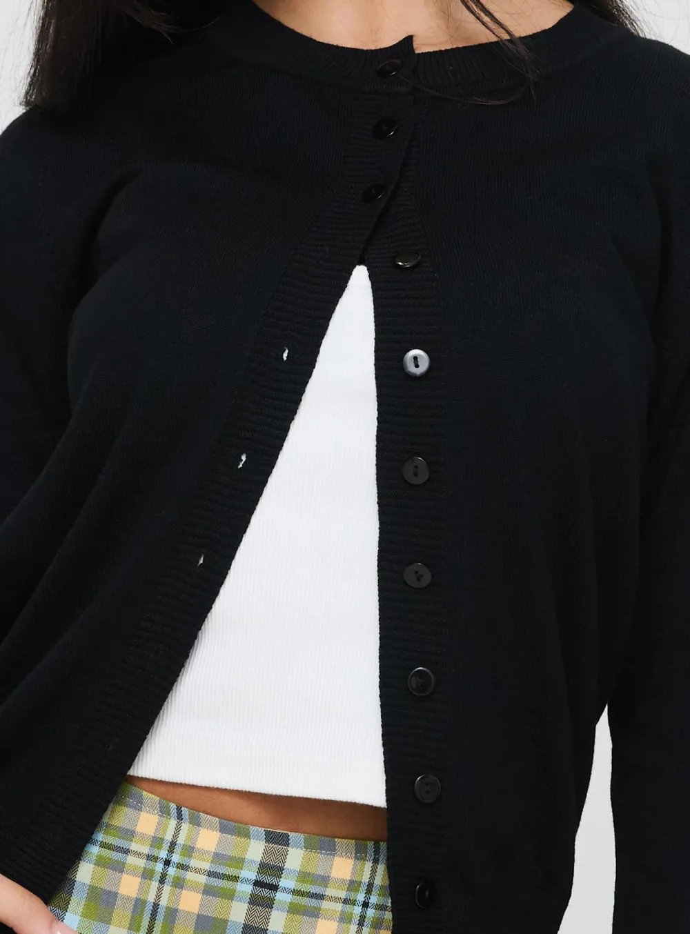 Button-down Knit Cardigan Black