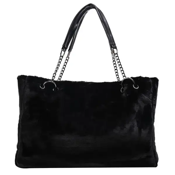 Ultra-Soft Plush Handbag Wool Fabric Cozy Casual Bag
