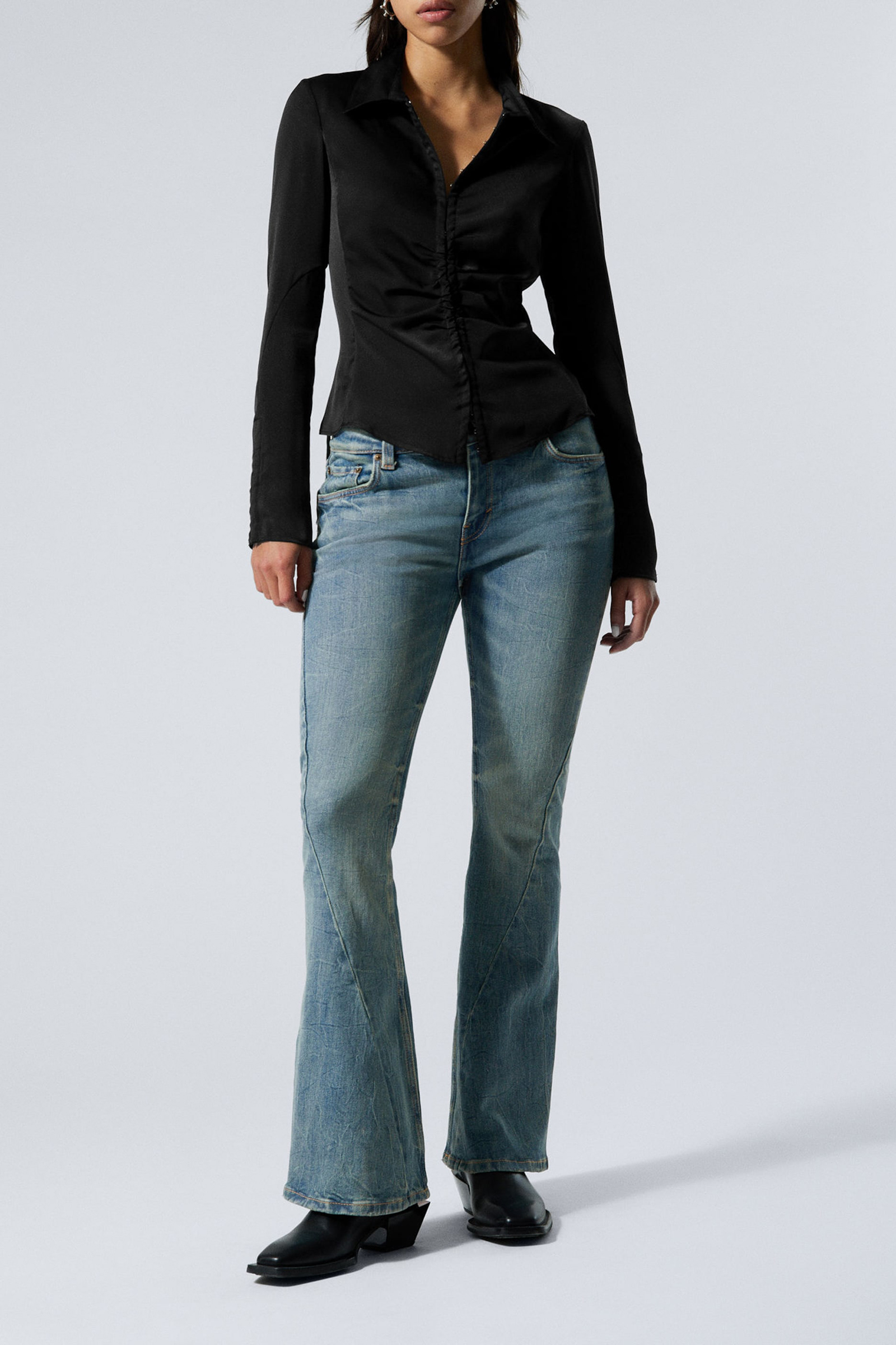 Ruched Long Sleeve Shirt