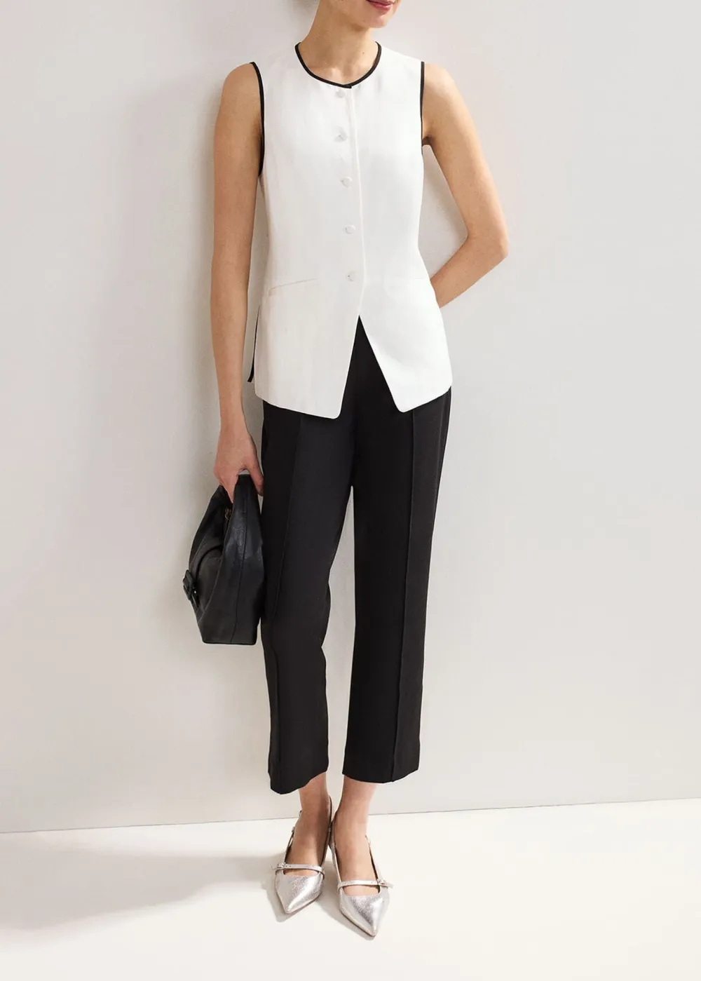 Black Casual Pleated Trousers