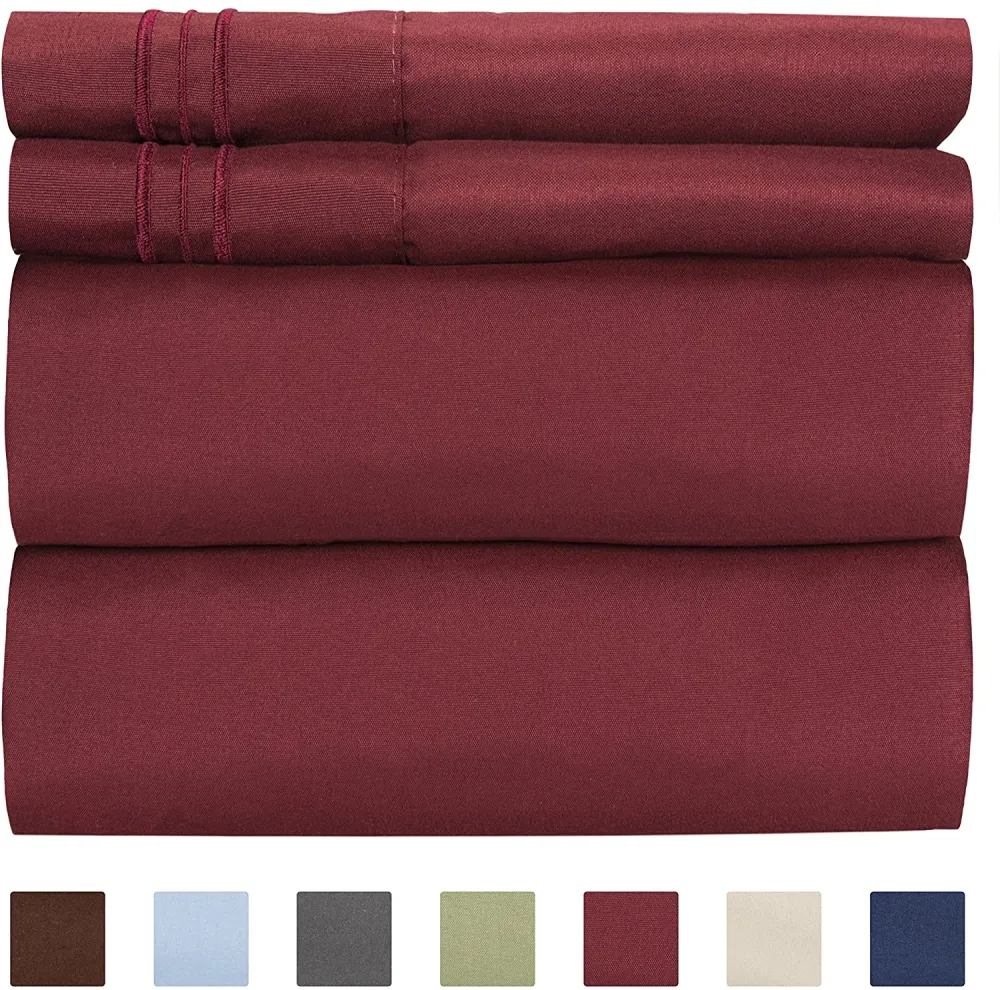 4/6 Piece Bed Sheets Set- Extra Soft - Deep Pockets - Easy Fit - Breathable /Cooling - Wrinkle Free