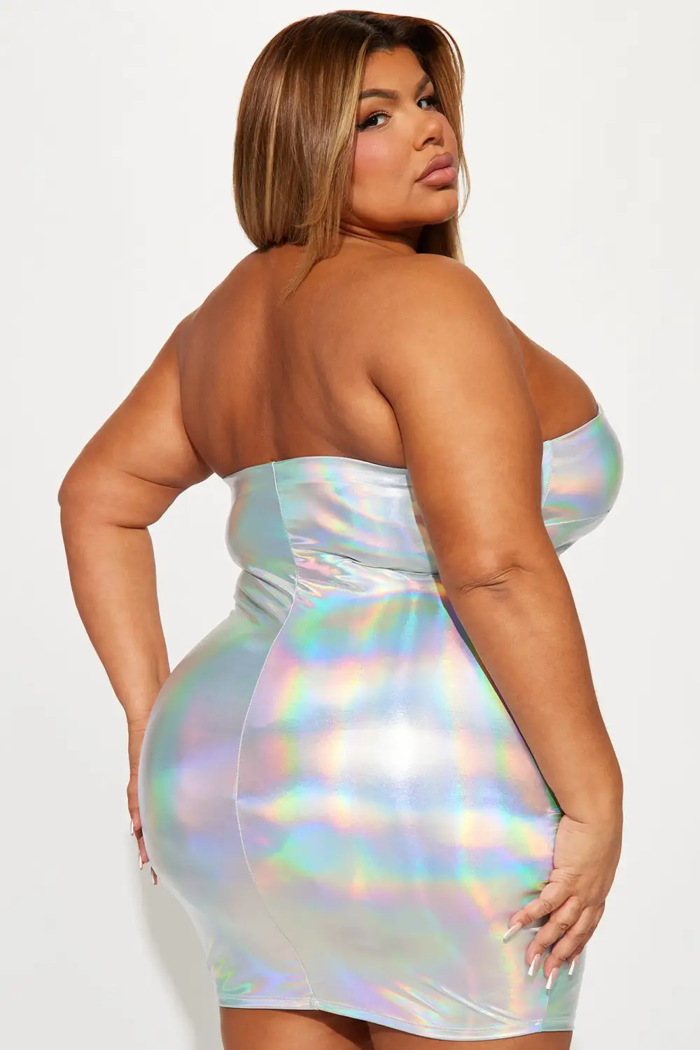 Sleek Look Mini Dress - Silver