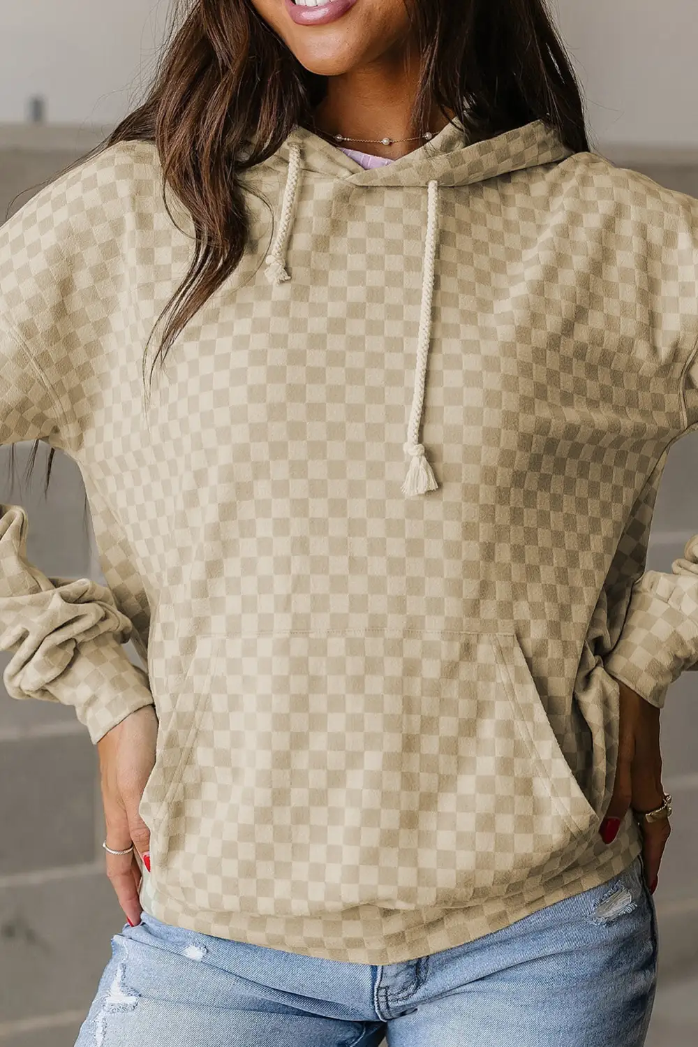 Printed Pocket Detail Hoodie