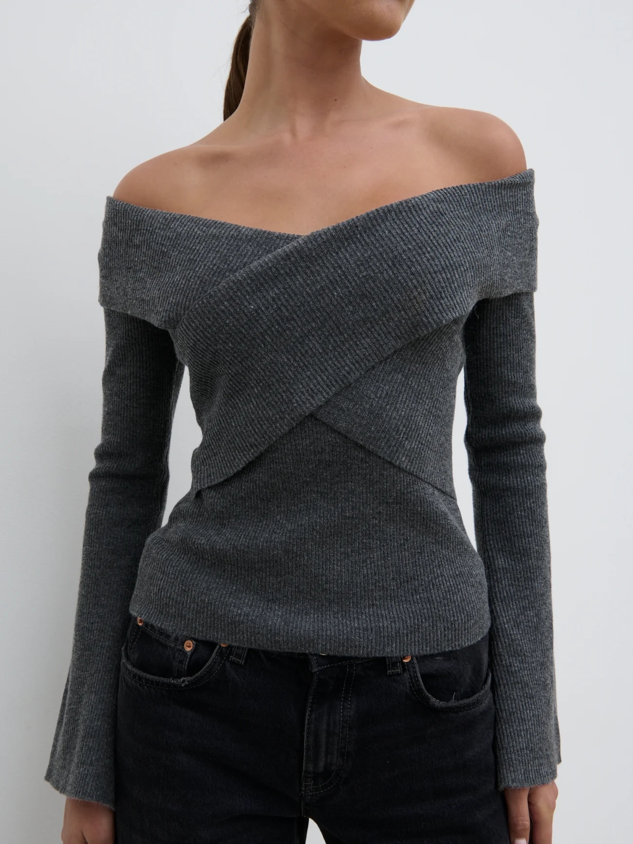 Cross Over Knit Top