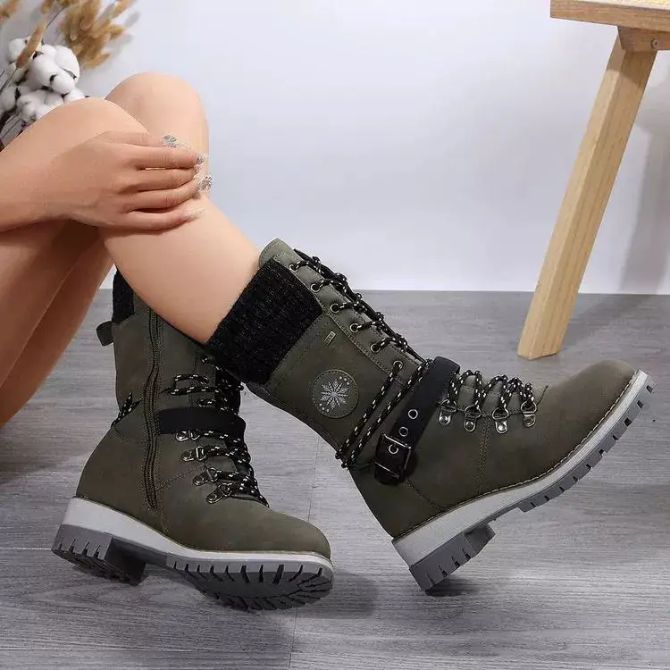 Modern Refined Lace-Up Block Heel Boots