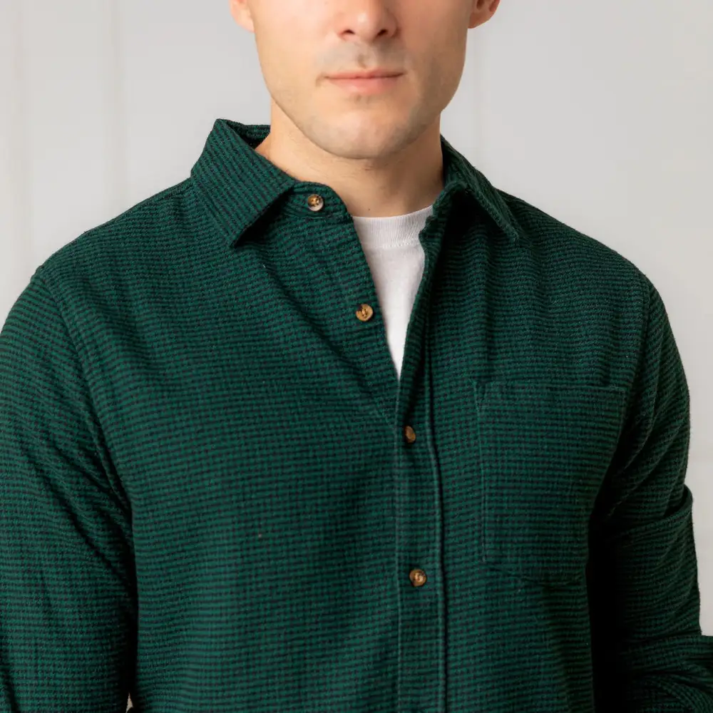 Weekend Herringbone Organic Flannel Shirt