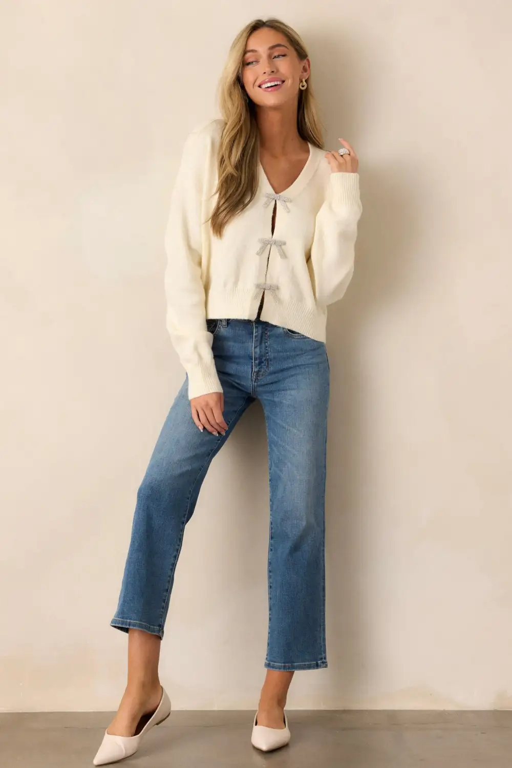 Nice To See You Ivory Cropped Sweater