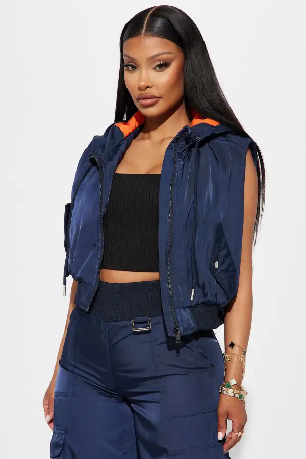 Give Me A Call Windbreaker Pant Set - Navy