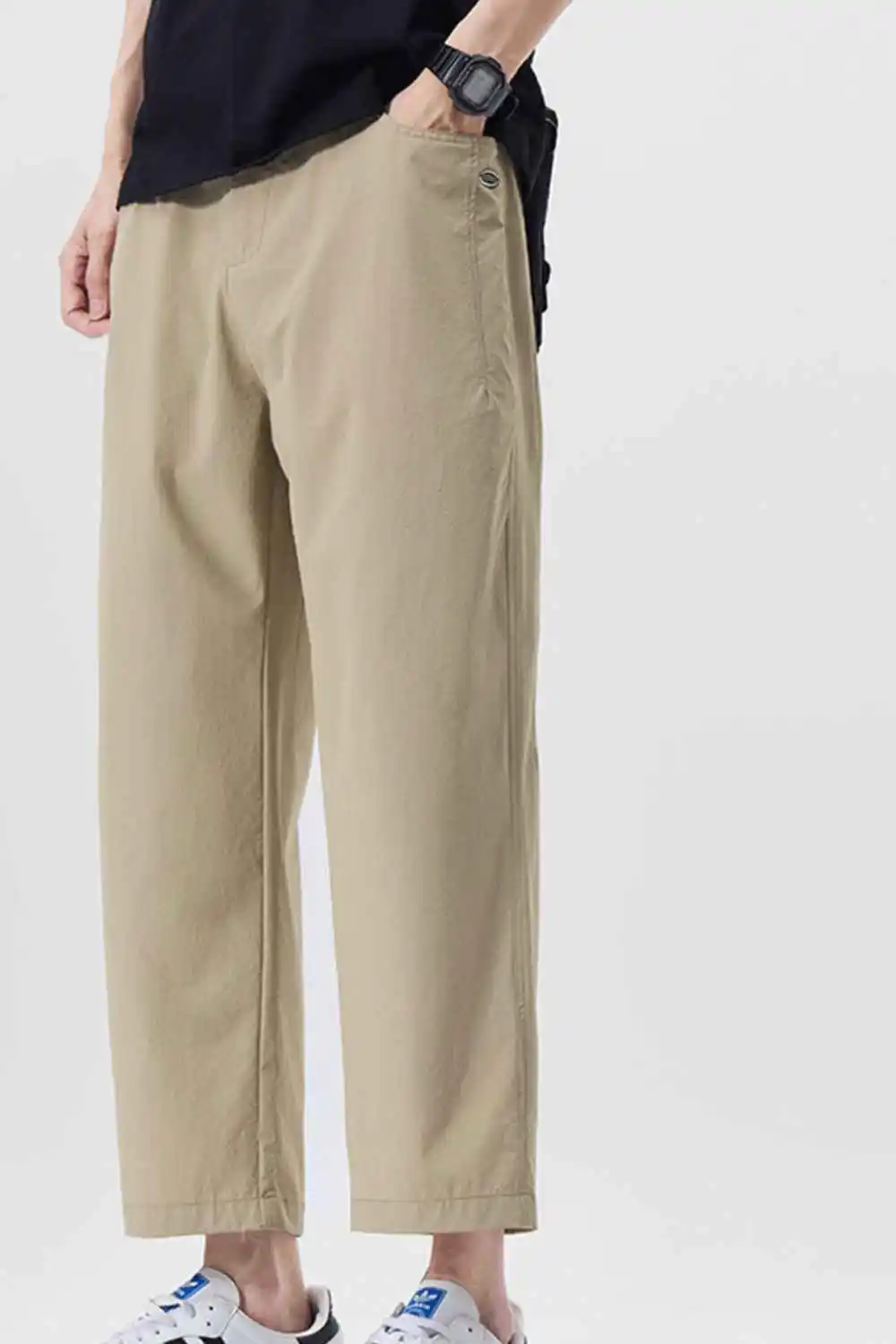 Casual Loose-Fit Cropped Pants