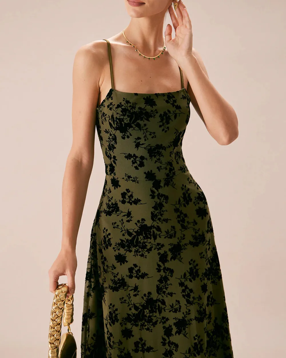 Floral Print Suspender Dress