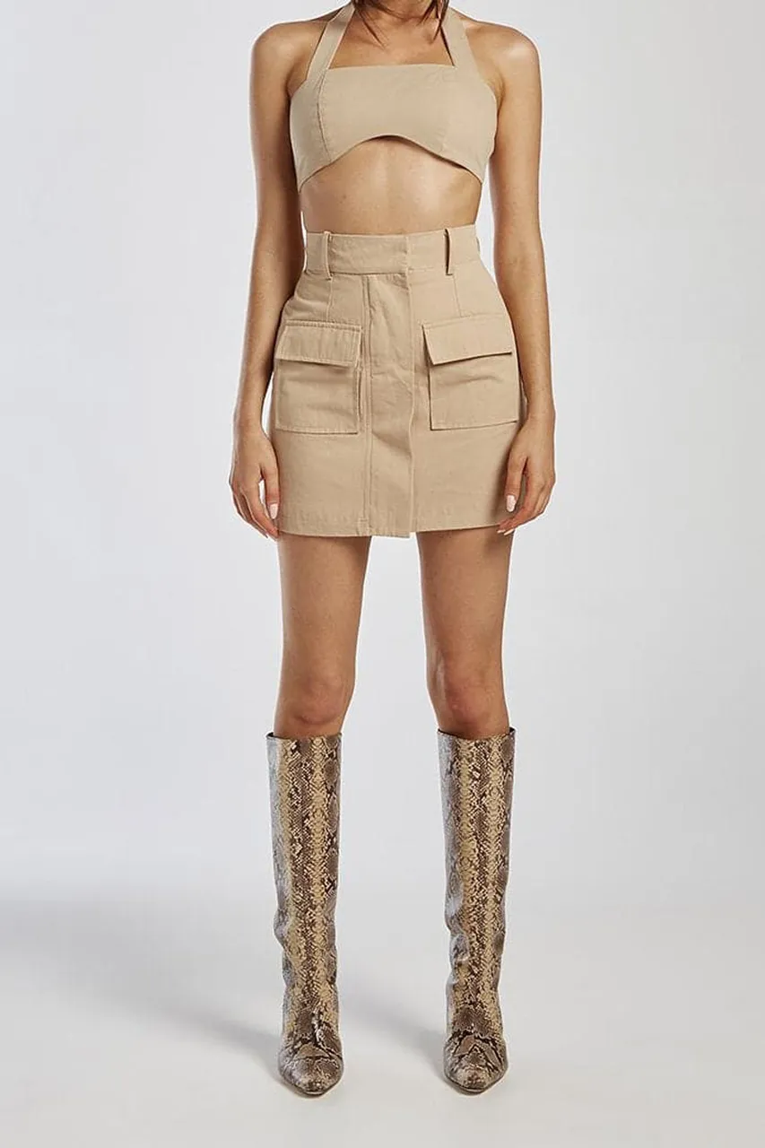 Halter Neck Cropped Bralette Top