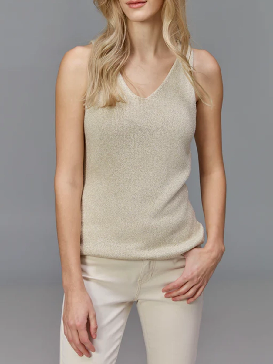 Solid Color Basic V-Neck Women's Vest