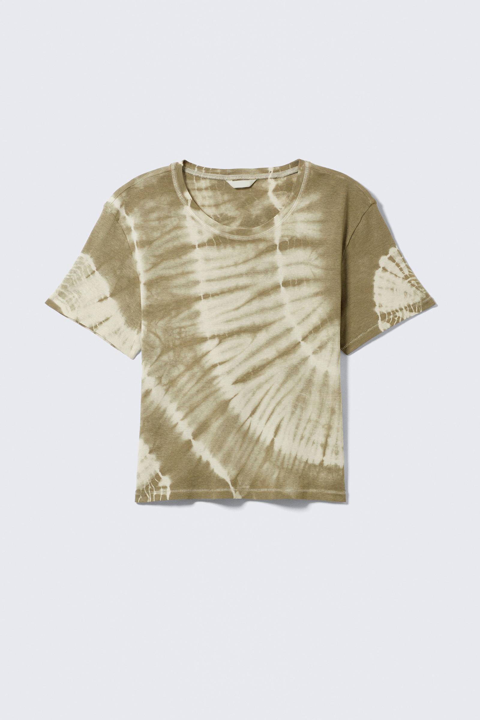 Printed Crew Neck Cropped T-Shirt