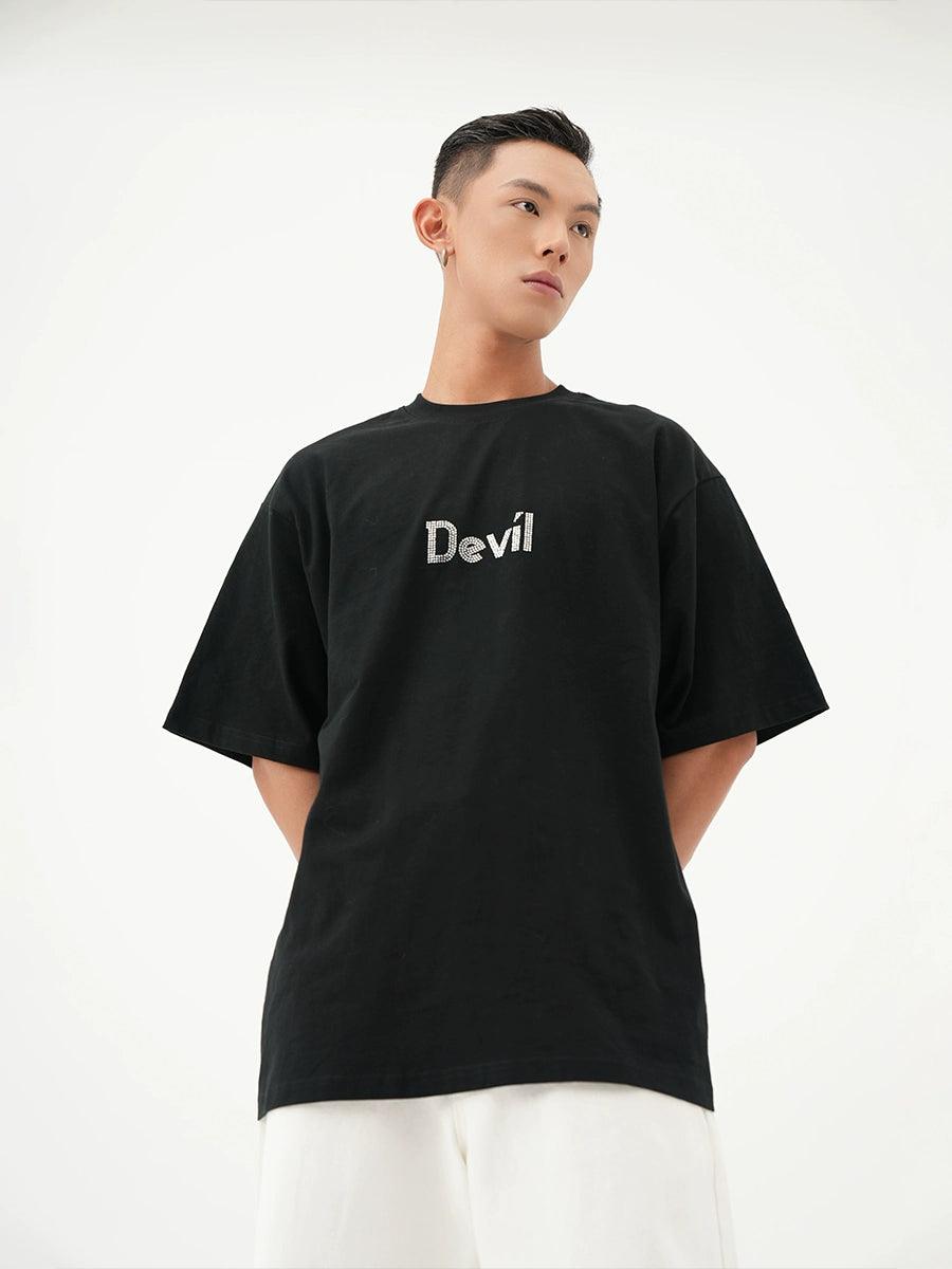 Devil Text Oversized T-Shirt