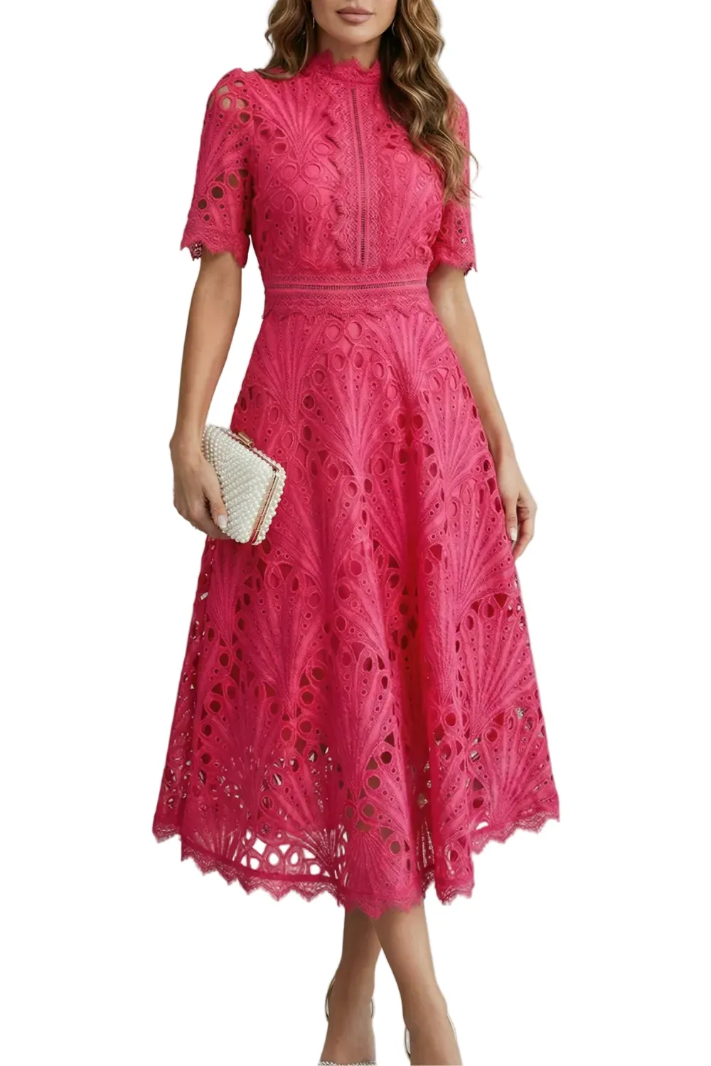 Lace Detail Midi Dress