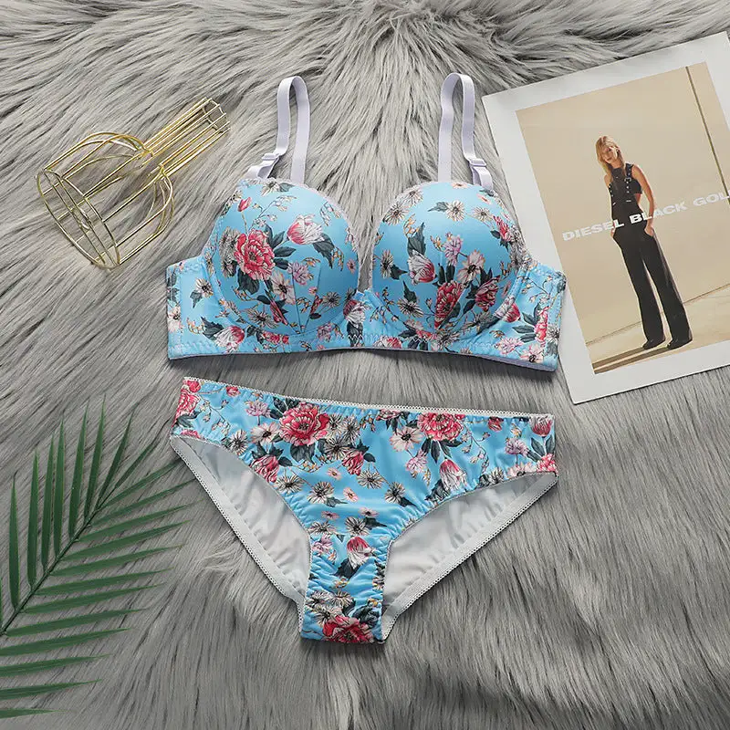 Lace Floral Lace Bra Set